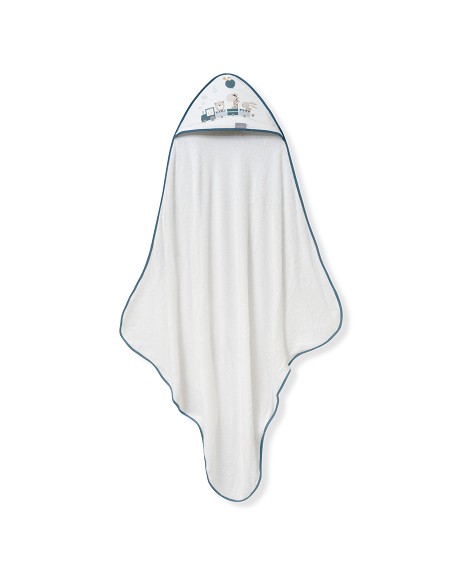 Capa de Baño 1X1 Bambu Mod. Jirafa Tren Bco/Petroleo