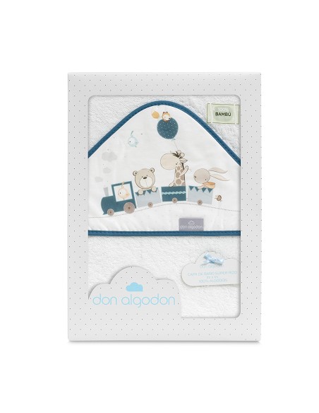 Capa de Baño 1X1 Bambu Mod. Jirafa Tren Bco/Petroleo