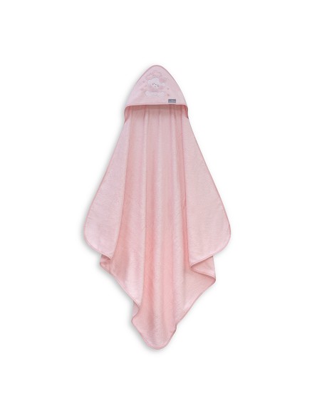 Capa de Baño 1X1 Bambu D. Algodon Oso Corazones Rosa