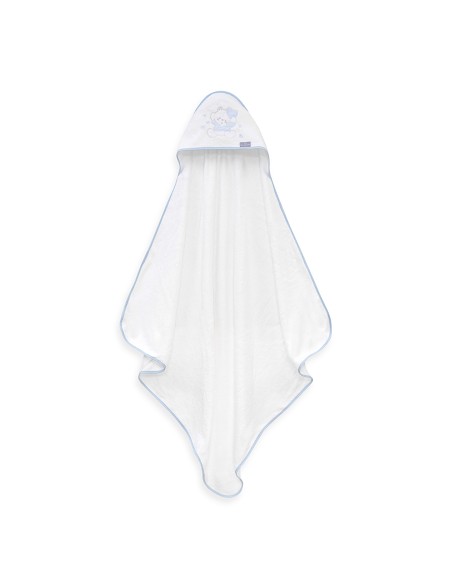 Capa de Baño 1X1 Bambu D. Algodon Oso Corazones Bco/Azul