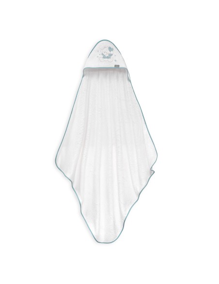 Capa de Baño 1X1 Bambu D. Algodon Oso Corazones Bco/Verde