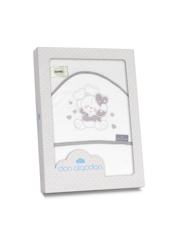 Capa de Baño 1X1 Bambu D. Algodon Oso Corazones...