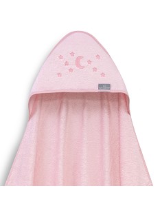 Capa de Baño 1X1 Bambu D. Algodon Luna Estrellas Rosa