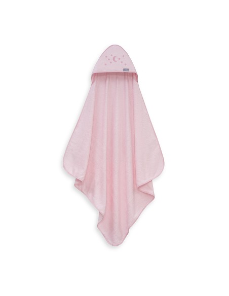 Capa de Baño 1X1 Bambu D. Algodon Luna Estrellas Rosa