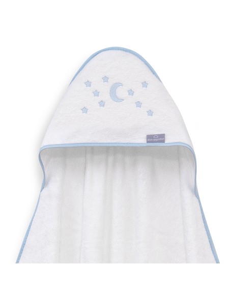 Capa de Baño 1X1 Bambu D. Algodon Luna Estrellas Bco/Azul