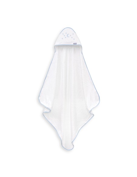 Capa de Baño 1X1 Bambu D. Algodon Luna Estrellas Bco/Azul