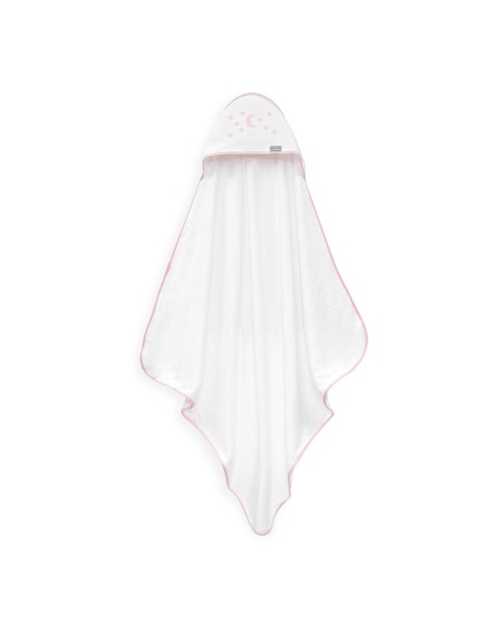 Capa de Baño 1X1 Bambu D. Algodon Luna Estrellas Bco/Rosa