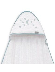 Capa de Baño 1X1 Bambu D. Algodon Luna Estrellas Bco/Verde