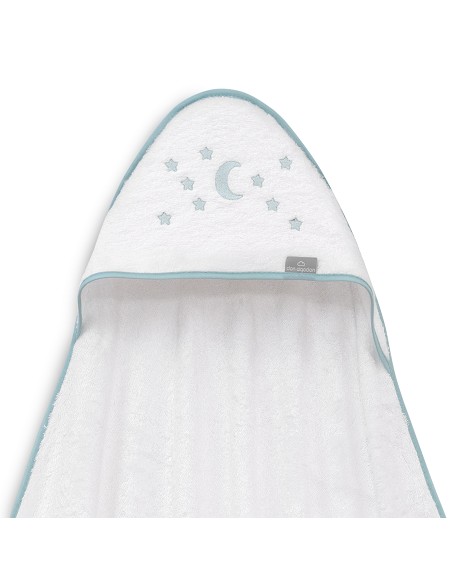 Capa de Baño 1X1 Bambu D. Algodon Luna Estrellas Bco/Verde