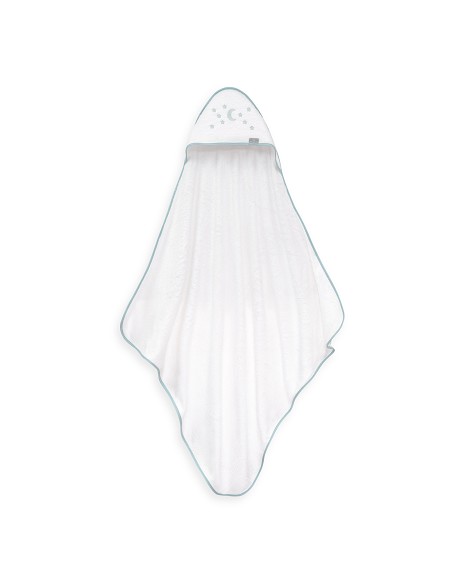 Capa de Baño 1X1 Bambu D. Algodon Luna Estrellas Bco/Verde