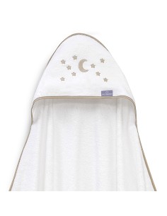 Capa de Baño 1X1 Bambu D. Algodon Luna Estrellas Bco/Beig