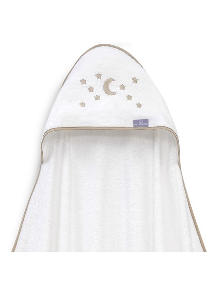 Capa de Baño 1X1 Bambu D. Algodon Luna Estrellas Bco/Beig