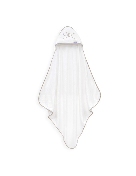 Capa de Baño 1X1 Bambu D. Algodon Luna Estrellas Bco/Beig