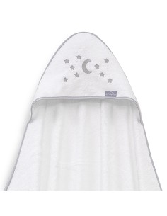 Capa de Baño 1X1 Bambu D. Algodon Luna Estrellas Bco/Gris