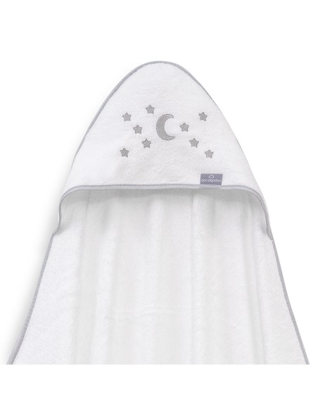 Capa de Baño 1X1 Bambu D. Algodon Luna Estrellas Bco/Gris