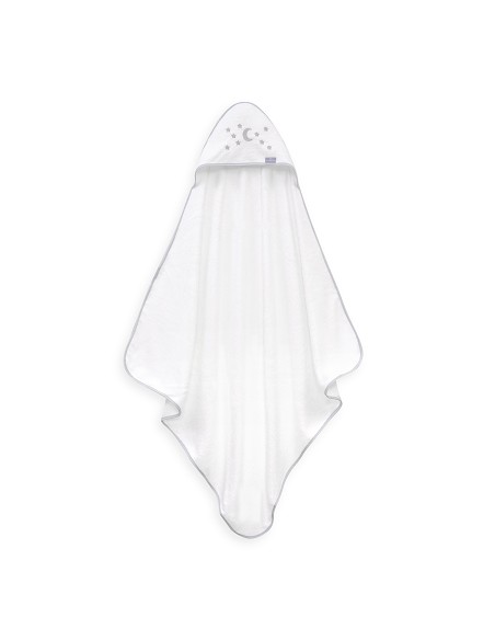 Capa de Baño 1X1 Bambu D. Algodon Luna Estrellas Bco/Gris