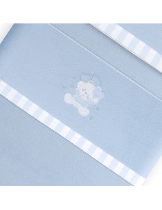 Triptico Coche Coralina D. Algodon Oso Corazones Azul 2