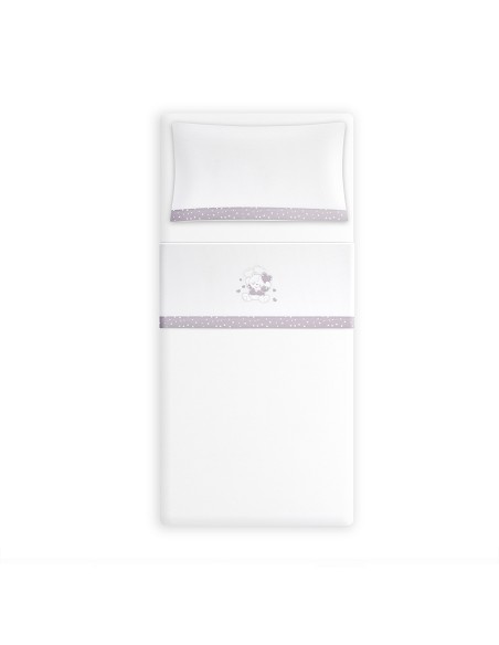 Triptico Coche Coralina D. Algodon Oso Corazones Bco/Gris