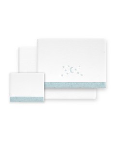 Triptico Coche Coralina D. Algodon Luna Estrellas Bco/Verde