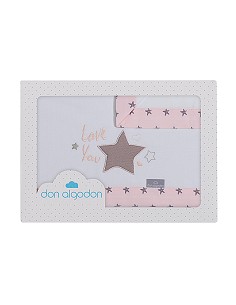 Trip Coche 100 % Alg Mod Love You Bco/Rosa