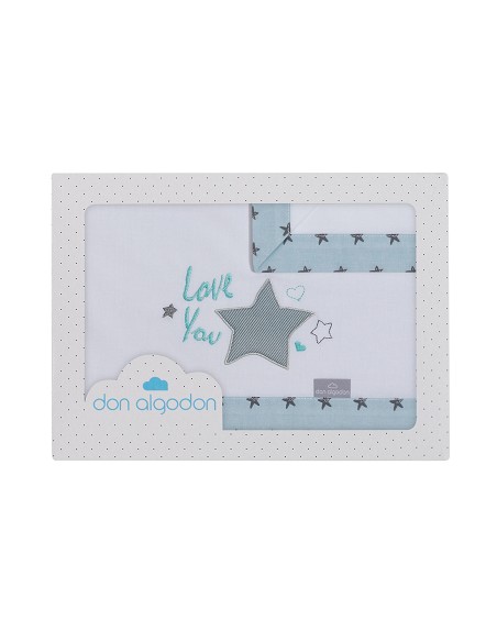 Trip Coche 100 % Alg Mod Love You Bco/Menta