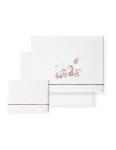 Triptico Coche 100% Algodon Mod. Jirafa Tren Bco/Maquillaje