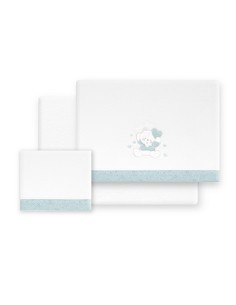 Triptico Cuna Coralina D. Algodon Oso Corazones Bco/Verde