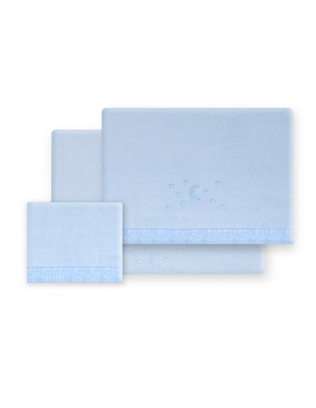 Triptico Cuna Coralina D. Algodon Luna Estrellas Azul