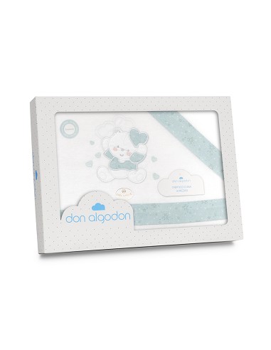 Triptico Cuna Franela D. Algodon Oso Corazones...