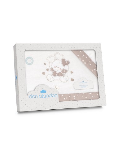 Triptico Cuna Franela D. Algodon Oso Corazones...