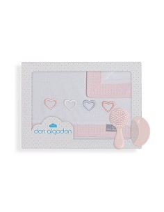 Triptico Cuna 100% Alg Mod Cuore Bco/Rosa