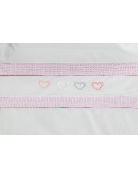 Triptico Cuna 100% Alg Mod Cuore Bco/Rosa