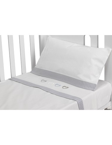 Triptico Cuna 100% Alg Mod Cuore Bco/Gris