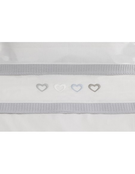 Triptico Cuna 100% Alg Mod Cuore Bco/Gris