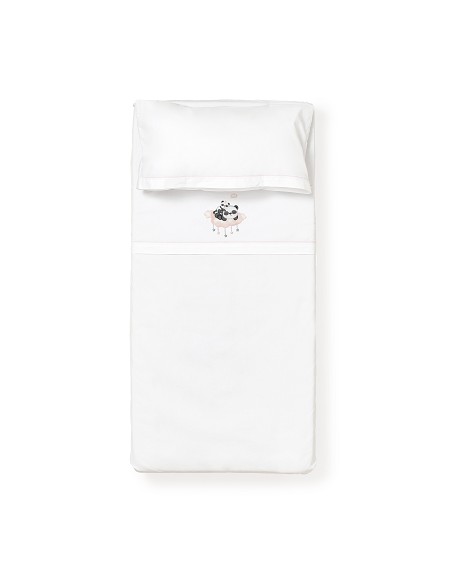 Triptico Cuna 100% Alg Mod Panda Nube Rosa