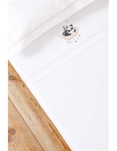 Triptico Cuna 100% Alg Mod Panda Nube Rosa