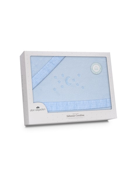 Triptico Minicuna Coralina D. Algodon Oso Corazones Azul