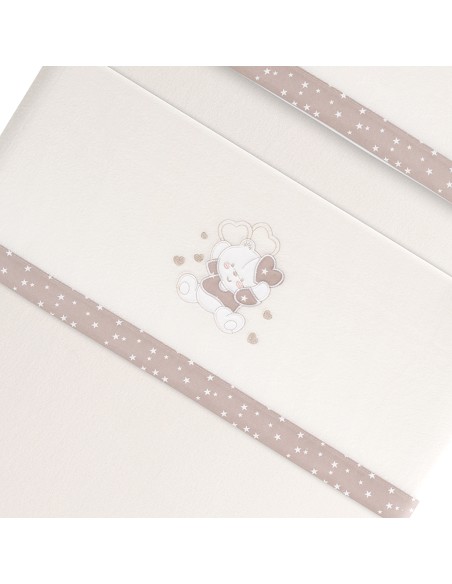 Triptico Minicuna Coralina D. Algodon Oso Corazones Beig