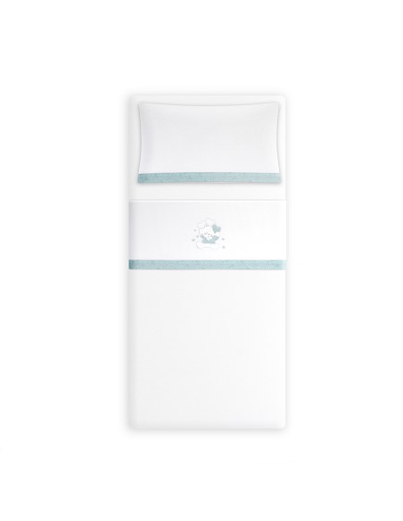 Triptico Minicuna Coralina D. Algodon Oso Corazones Bco/Verde