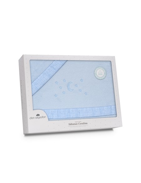Triptico Minicuna Coralina D. Algodon Luna Estrellas Azul