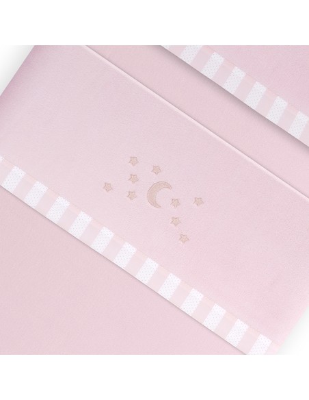 Triptico Minicuna Coralina D. Algodon Luna Estrellas Rosa