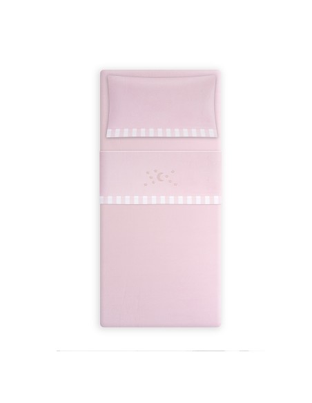 Triptico Minicuna Coralina D. Algodon Luna Estrellas Rosa
