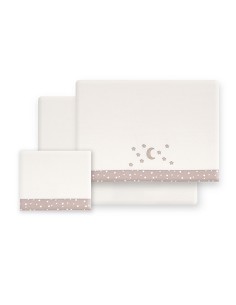 Triptico Minicuna Coralina D. Algodon Luna Estrellas Beig