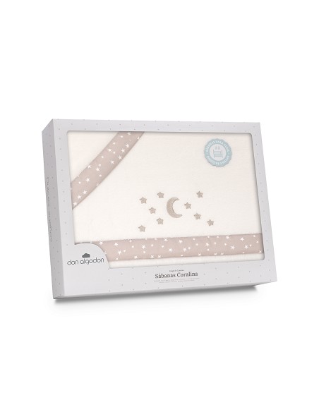 Triptico Minicuna Coralina D. Algodon Luna Estrellas Beig