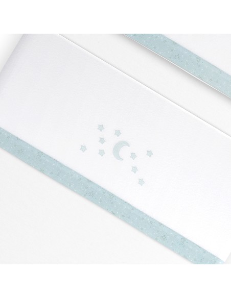 Triptico Minicuna Coralina D. Algodon Luna Estrellas Bco/Verde