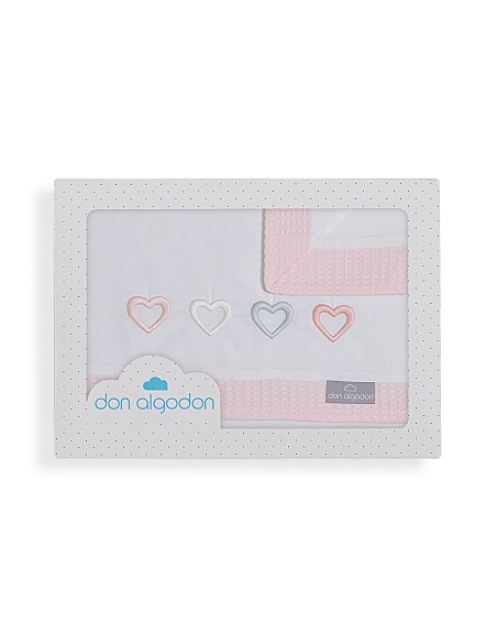 Triptico Minicuna Mod Cuore Bco/Rosa