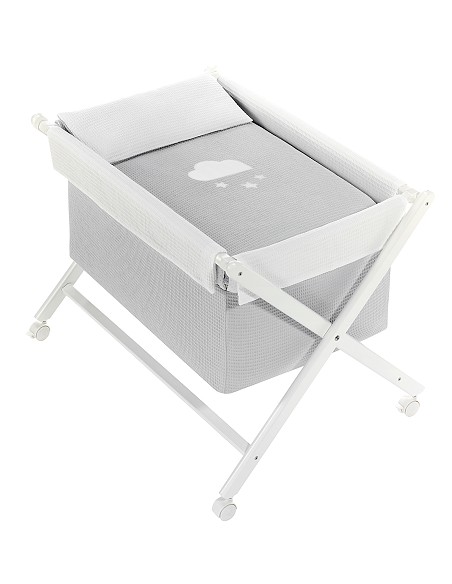 Minicuna +Textil Mad Bca Mod  Viggo Gris