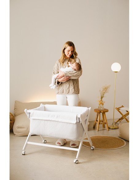 Minicuna +Textil Mad Bca Mod  Astrid Gris