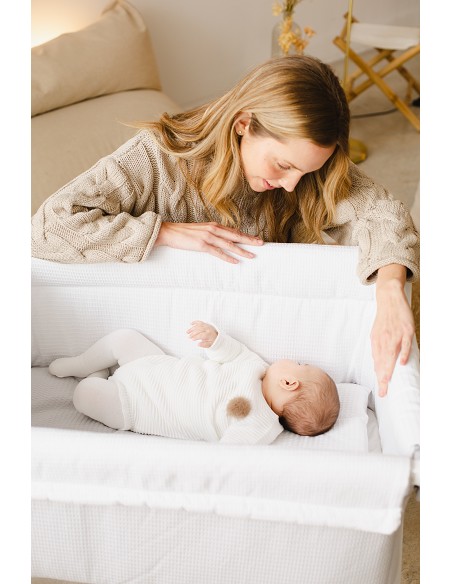 Minicuna +Textil Mad Bca Mod  Astrid Gris