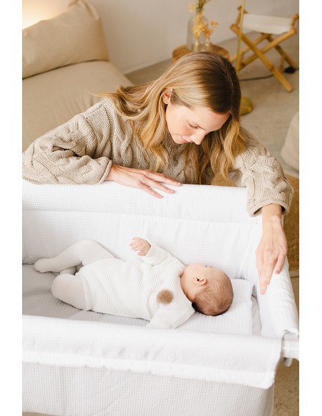 Minicuna +Textil Mad Bca Mod  Astrid Gris